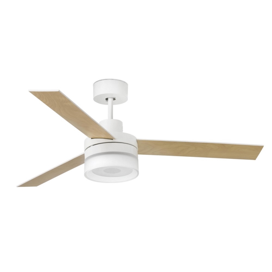 FARO 33460 - LED Ceiling fan with a speaker ICE LED/15W/230V white/brown + remote control