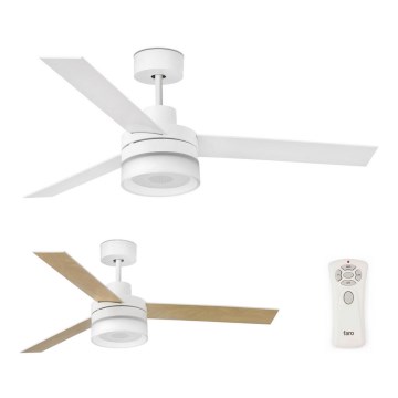 FARO 33460 - LED Ceiling fan with a speaker ICE LED/15W/230V white/brown + remote control