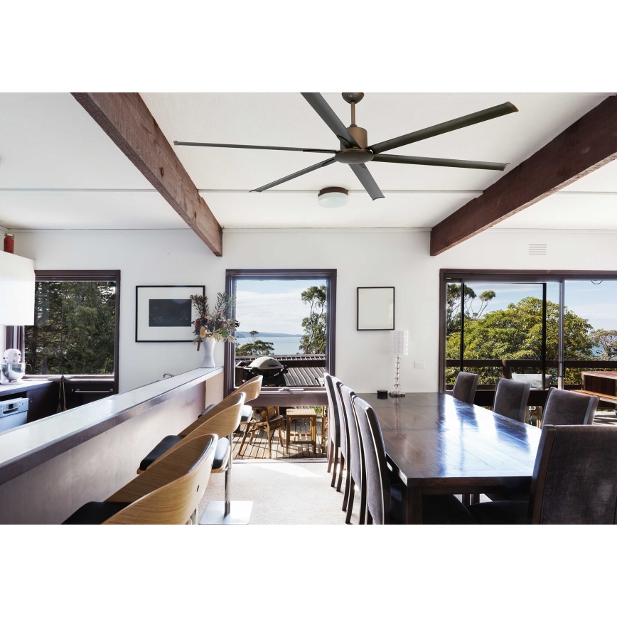FARO 33462A - Ceiling fan ANDROS XL brown d. 213 cm + remote control