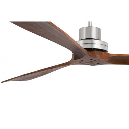 FARO 33464DC - Ceiling fan LANTAU XL brown/matte chrome d. 168 cm + remote control