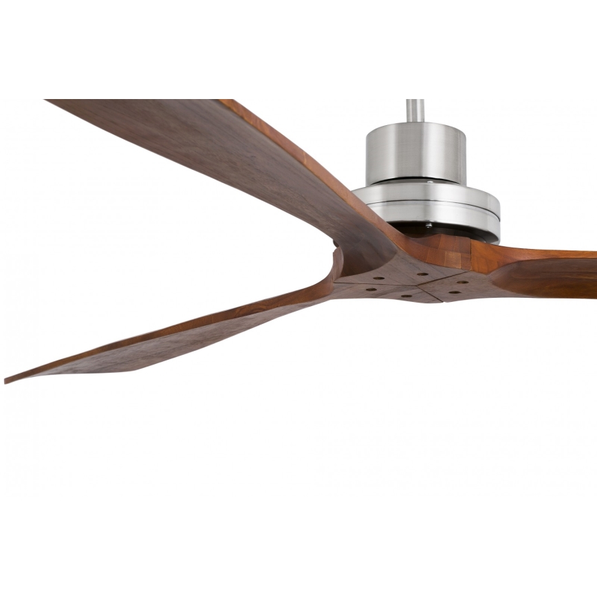 FARO 33464DC - Ceiling fan LANTAU XL brown/matte chrome d. 168 cm + remote control