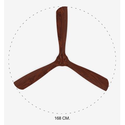 FARO 33464DC - Ceiling fan LANTAU XL brown/matte chrome d. 168 cm + remote control