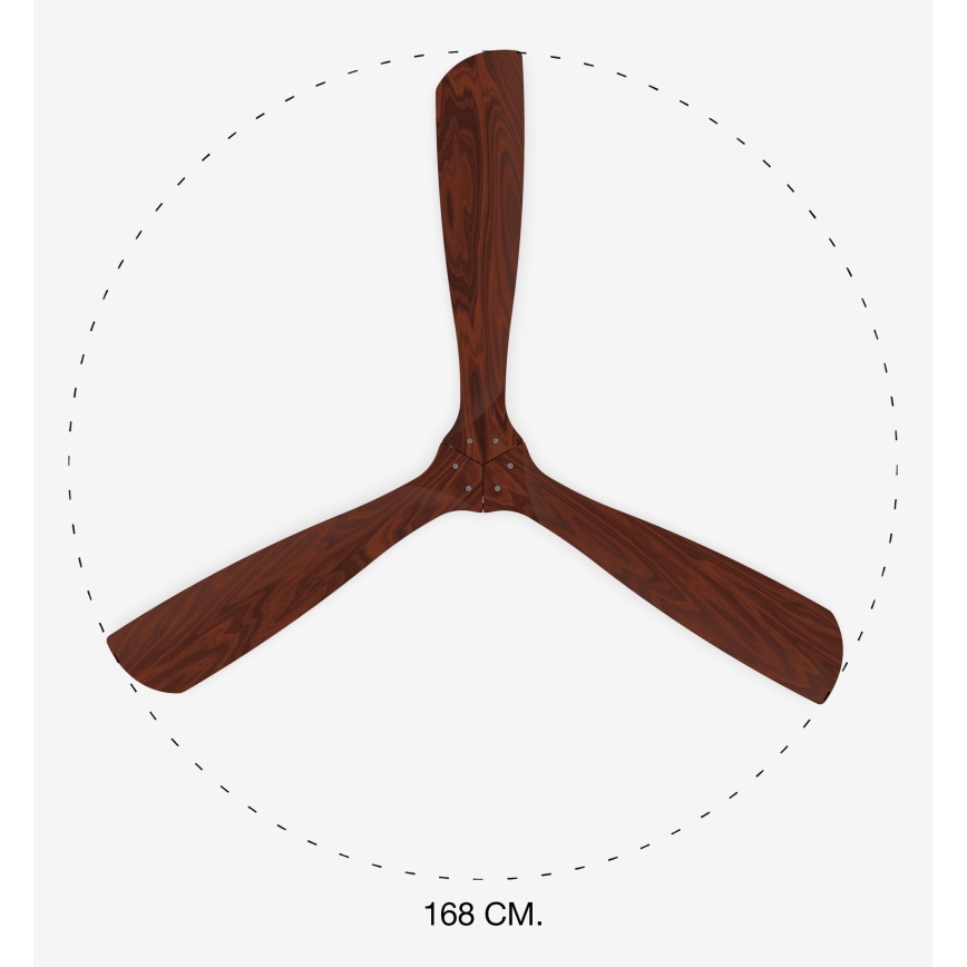 FARO 33464DC - Ceiling fan LANTAU XL brown/matte chrome d. 168 cm + remote control