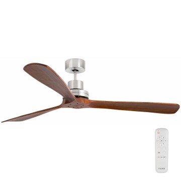 FARO 33464DC - Ceiling fan LANTAU XL brown/matte chrome d. 168 cm + remote control