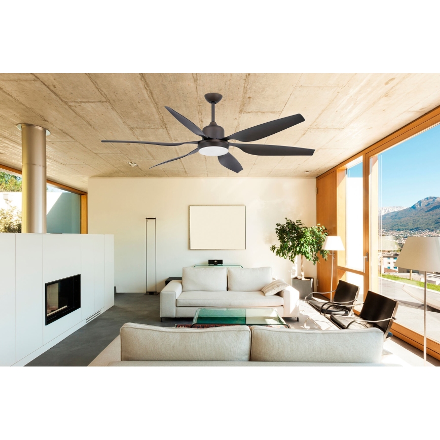 FARO 33466A - Ceiling fan TILOS 2xE27/15W/230V wenge + remote control