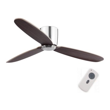FARO 33472N - Ceiling fan NIAS matte chrome/brown d. 132 cm + remote control