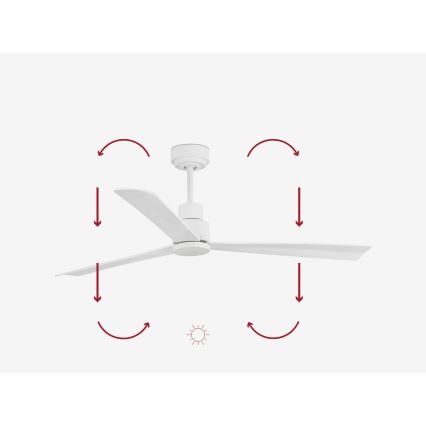 FARO 33487WP - Ceiling fan NASSAU M white d. 128 cm SMART + remote control