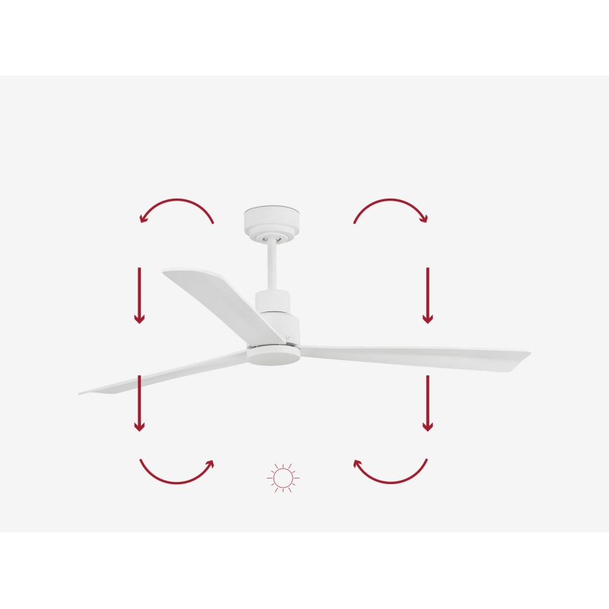 FARO 33487WP - Ceiling fan NASSAU M white d. 128 cm SMART + remote control