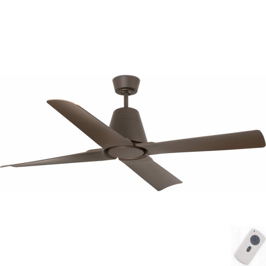 FARO 33490 - Ceiling fan TYPHOON IP44 brown + remote control