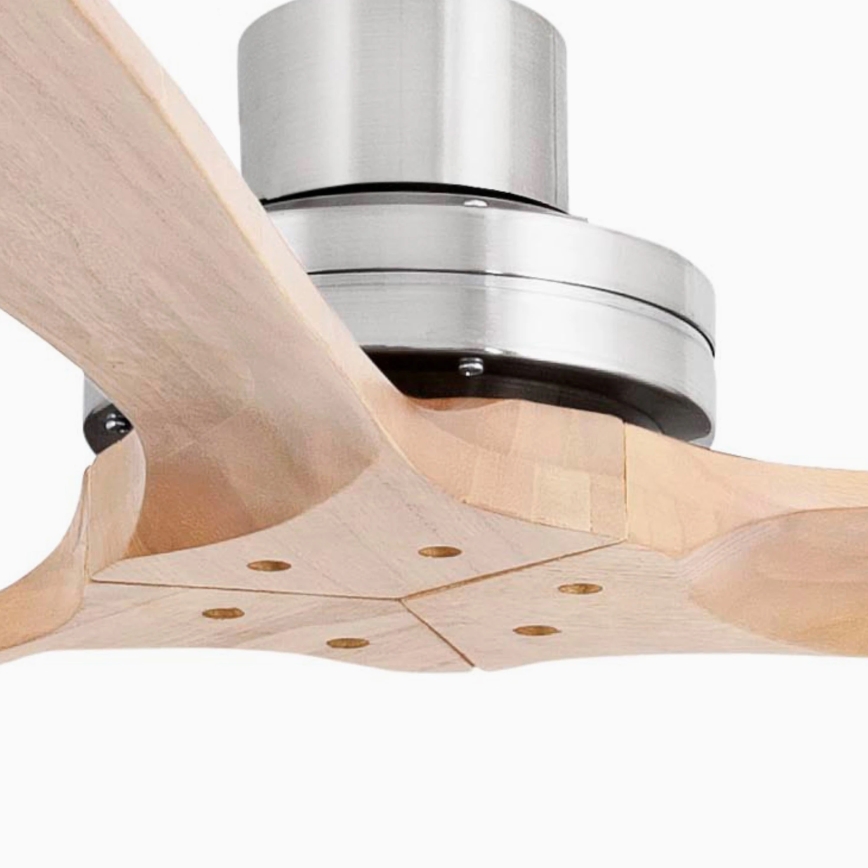 FARO 33504DC - Ceiling fan LANTAU XL wood/matte chrome d. 168 cm + remote control