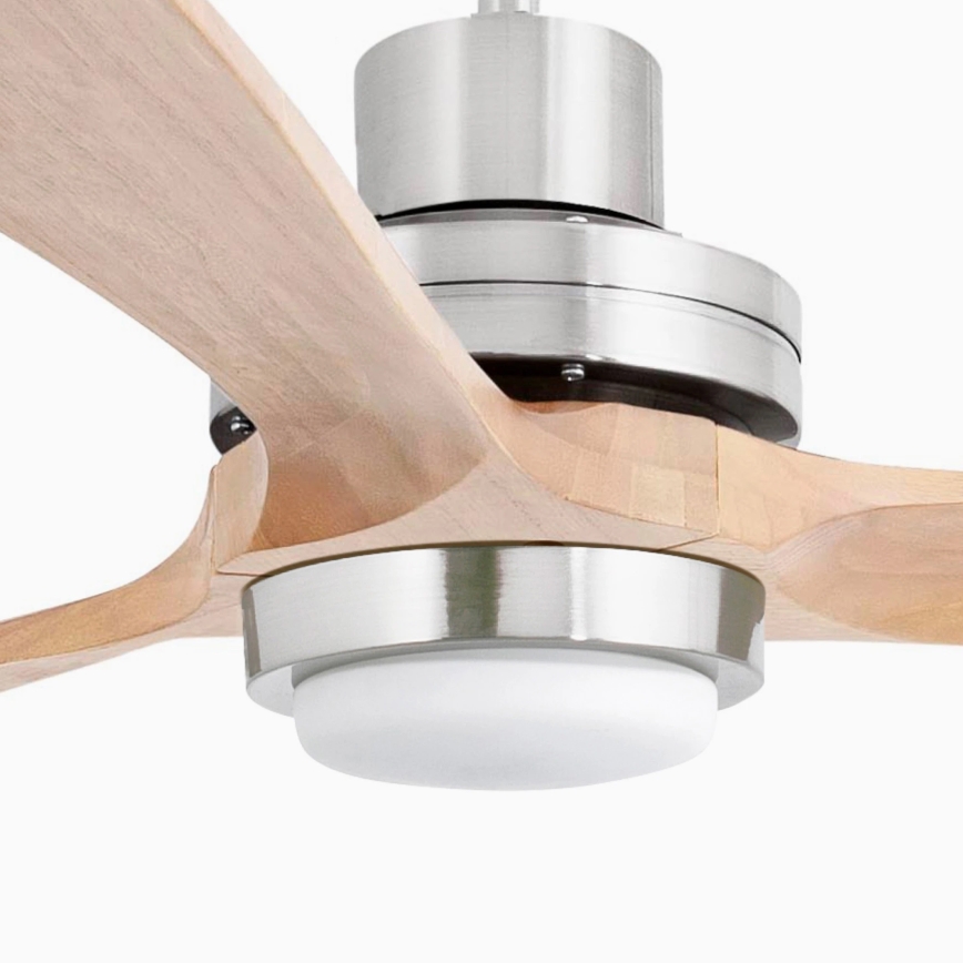 FARO 33505DC - LED Ceiling fan LANTAU XL LED/15W/230V wood/matte chrome d. 168 cm + remote control