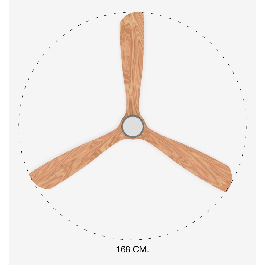 FARO 33505DC - LED Ceiling fan LANTAU XL LED/15W/230V wood/matte chrome d. 168 cm + remote control