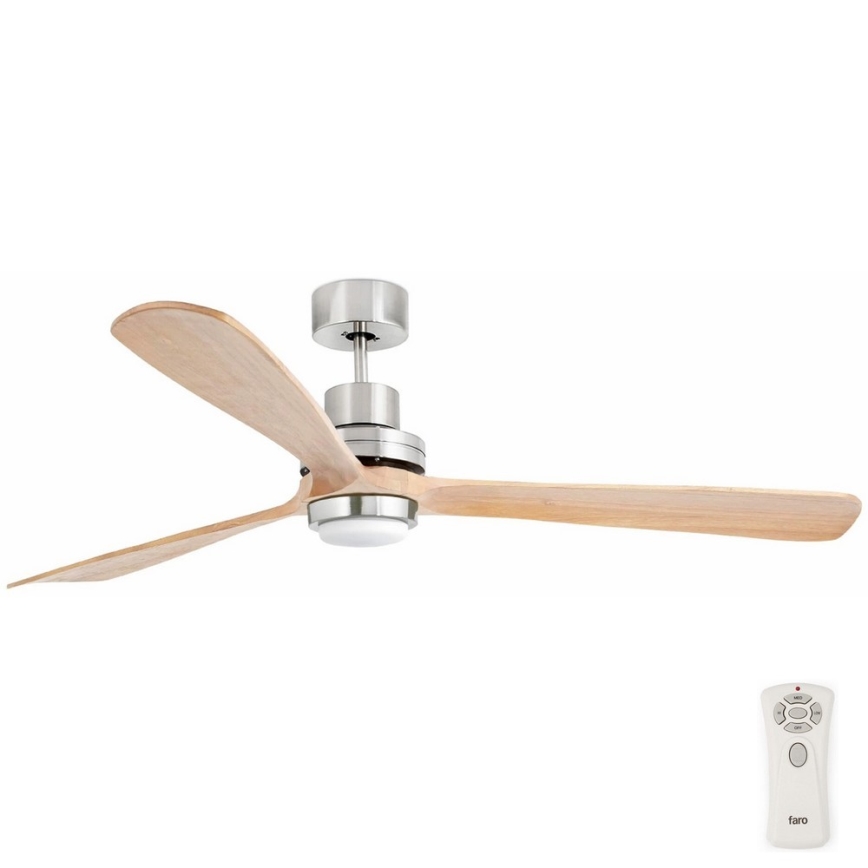 FARO 33505DC - LED Ceiling fan LANTAU XL LED/15W/230V wood/matte chrome d. 168 cm + remote control