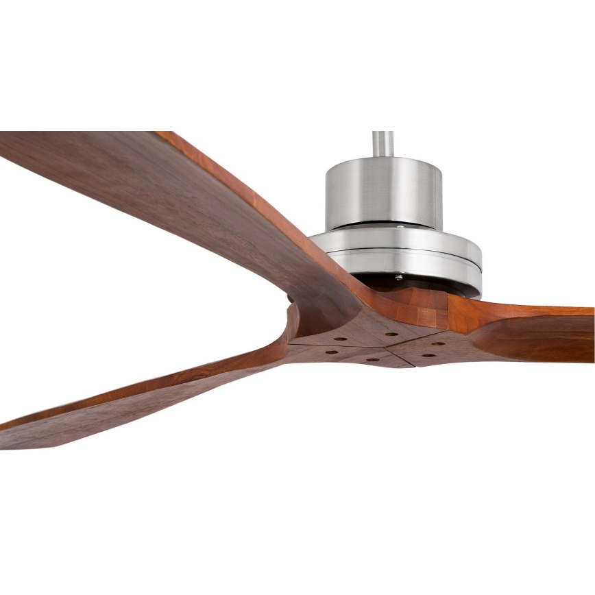 FARO 33508DC - Ceiling fan MINI LANTAU matte chrome/brown d. 108 cm + remote control