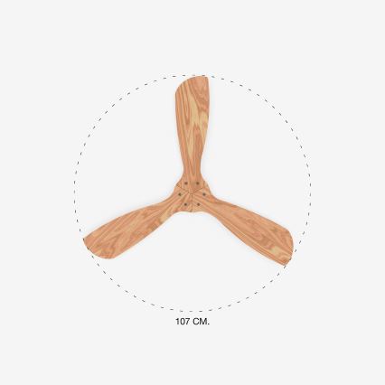 FARO 33509DC - Ceiling fan MINI LANTAU matte chrome/wood d. 107 cm + remote control
