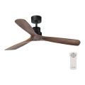 FARO 33516DC-Ceiling fan LANTAU black/brown d. 132 cm + remote control