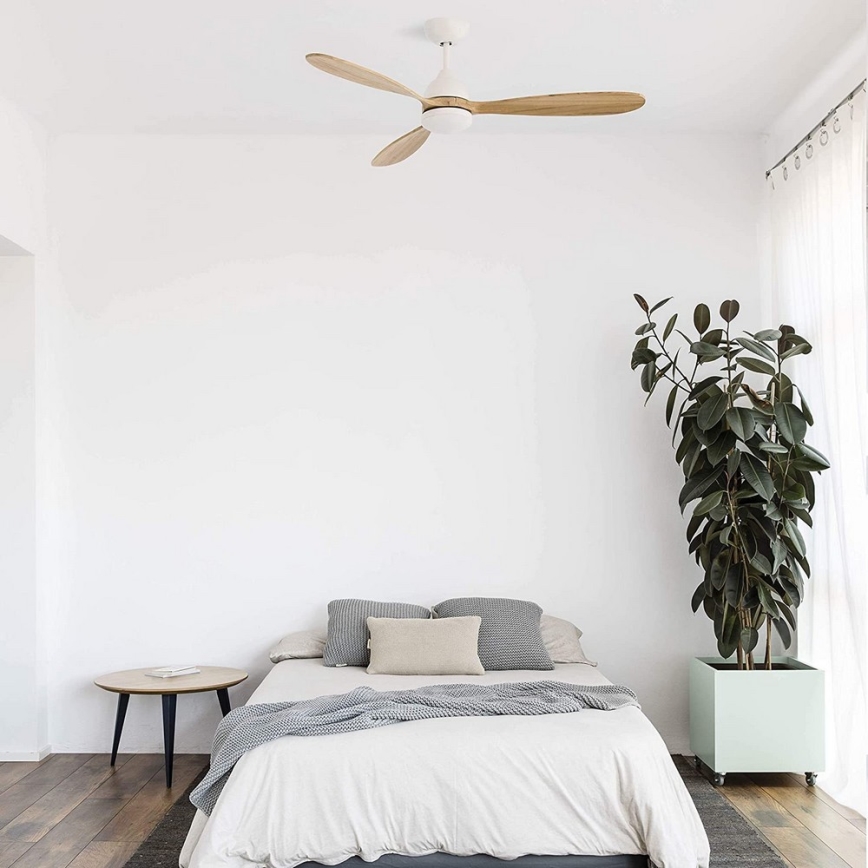 FARO 33524 - LED Ceiling fan POROS LED/15W/230V white/brown