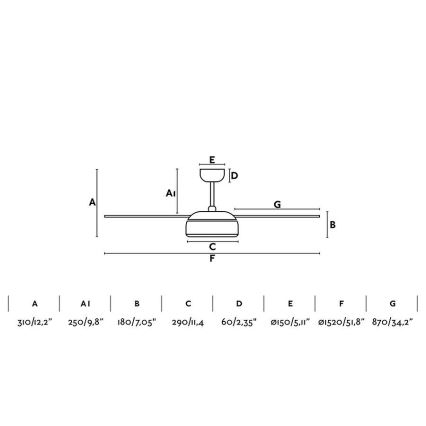 FARO 33549 - LED Dimmable ceiling fan VULCANO LED/25W/230V white d. 152 cm + remote control