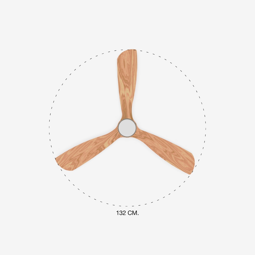 FARO 33560DC - LED Ceiling fan LANTAU LED/15W/230V wood/chrome d. 132 cm + remote control