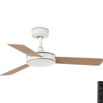 FARO 33603DC - Ceiling fan MINI MALLORCA S brown/white d. 106 cm + remote control