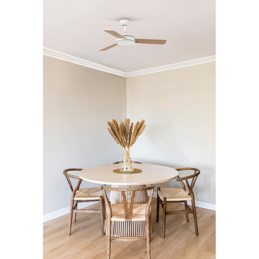 FARO 33603DCWT - Ceiling fan MINI MALLORCA S brown/white d. 106 cm Wi-Fi Tuya + remote control