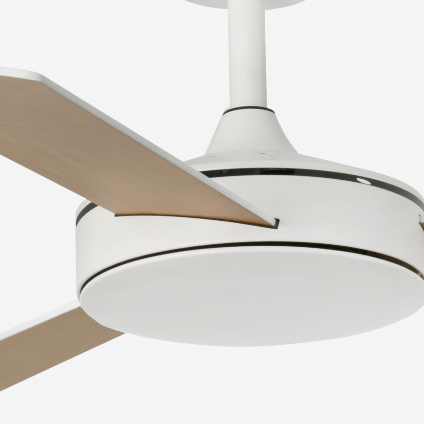 FARO 33603DCWT - Ceiling fan MINI MALLORCA S brown/white d. 106 cm Wi-Fi Tuya + remote control