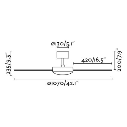FARO 33605 - Ceiling fan MINI MALLORCA