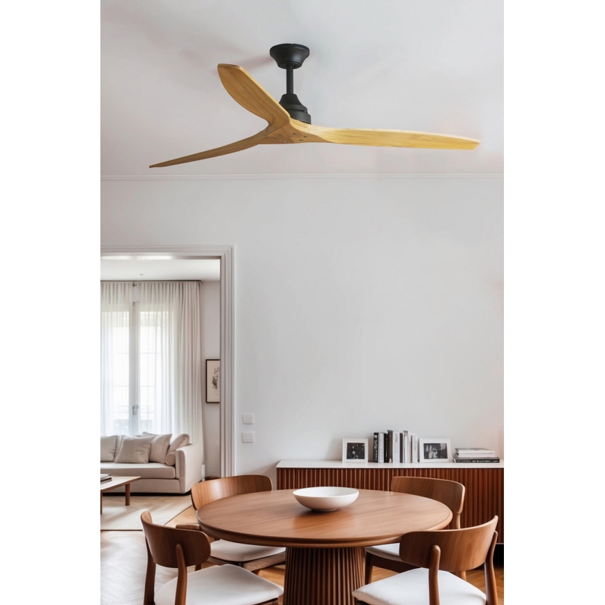 FARO 33718DC- Ceiling fan ALO L wood/black d. 152 cm + remote control