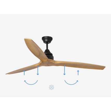 FARO 33718DC- Ceiling fan ALO L wood/black d. 152 cm + remote control