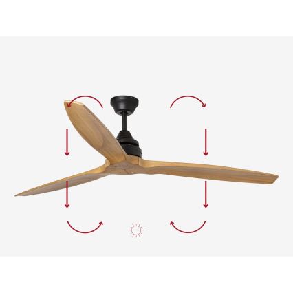 FARO 33718DC- Ceiling fan ALO L wood/black d. 152 cm + remote control