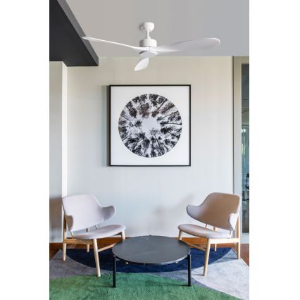 FARO 33750DCWT - Ceiling fan LUZON L white d. 132 cm Wi-Fi Tuya + remote control