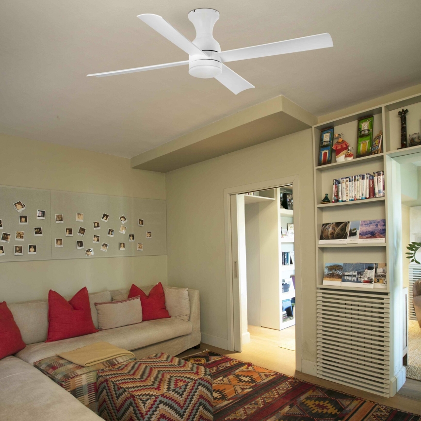 FARO 33756 - LED Ceiling fan FRASER LED/16W/230V white d. 120 cm + remote control