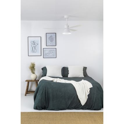 FARO 33760WT-22 - LED Dimmable ceiling fan AMELIA L CONE LED/20W/230V 2700/3500/5000K white d. 132 cm Wi-Fi Tuya + remote control