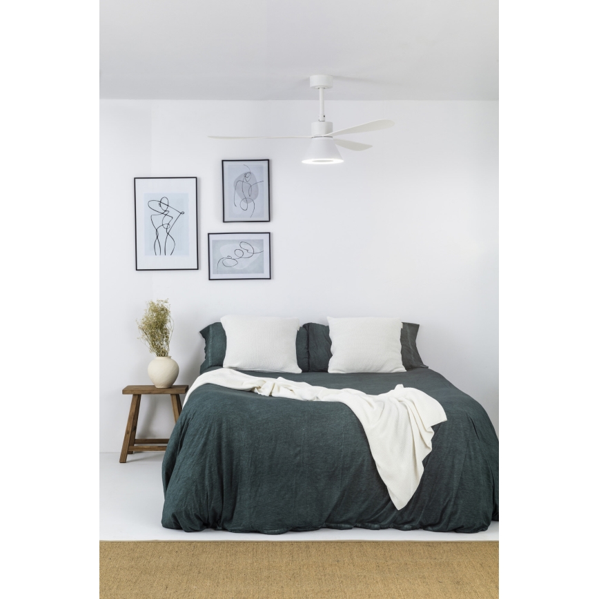 FARO 33760WT-22 - LED Dimmable ceiling fan AMELIA L CONE LED/20W/230V 2700/3500/5000K white d. 132 cm Wi-Fi Tuya + remote control