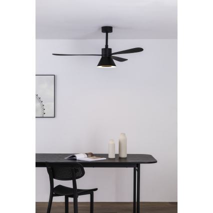 FARO 33761WT-23 - LED Dimmable ceiling fan AMELIA L CONE LED/20W/230V 2700/3500/5000K black d. 132 cm Wi-Fi Tuya + remote control