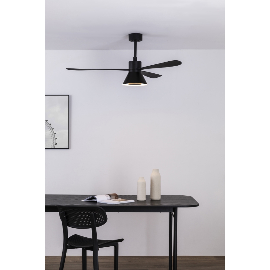 FARO 33761WT-23 - LED Dimmable ceiling fan AMELIA L CONE LED/20W/230V 2700/3500/5000K black d. 132 cm Wi-Fi Tuya + remote control