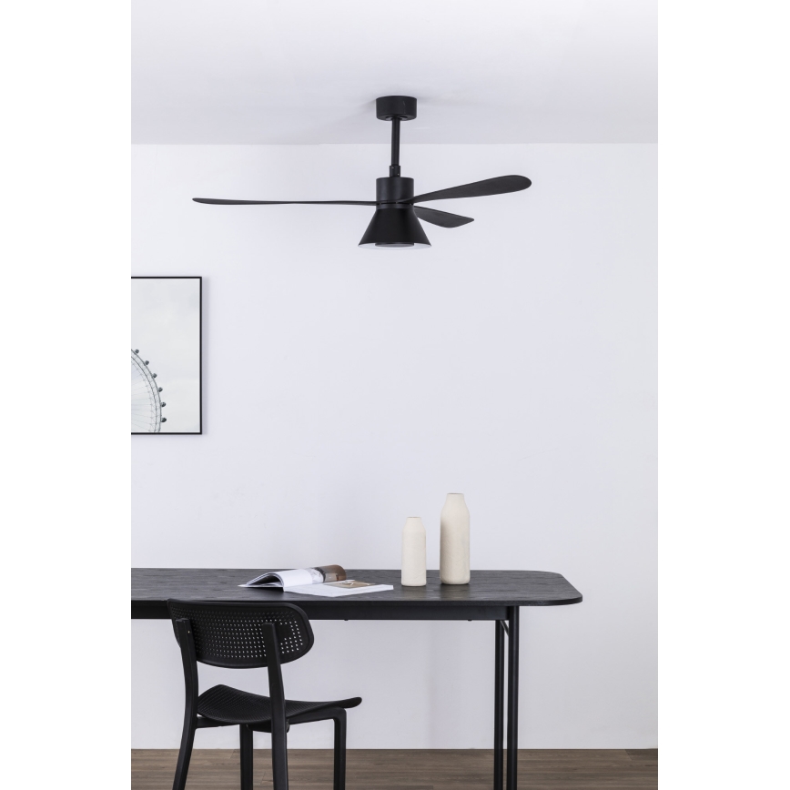 FARO 33761WT-23 - LED Dimmable ceiling fan AMELIA L CONE LED/20W/230V 2700/3500/5000K black d. 132 cm Wi-Fi Tuya + remote control