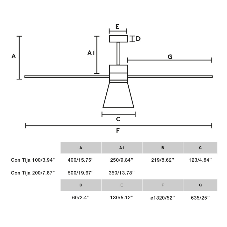 FARO 33761WT-23 - LED Dimmable ceiling fan AMELIA L CONE LED/20W/230V 2700/3500/5000K black d. 132 cm Wi-Fi Tuya + remote control