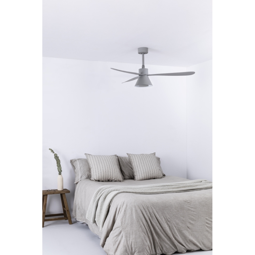 FARO 33762WT-24 - LED Dimmable ceiling fan AMELIA L CONE LED/20W/230V 2700/3500/5000K grey d. 132 cm Wi-Fi Tuya + remote control