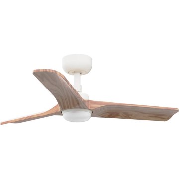 FARO 33805WT-1TW - Dimmable LED ceiling fan HEYWOOD with LED/10W/230V 2700/3000/4000K wood/white dia. 90 cm Wi-Fi Tuya + remote control