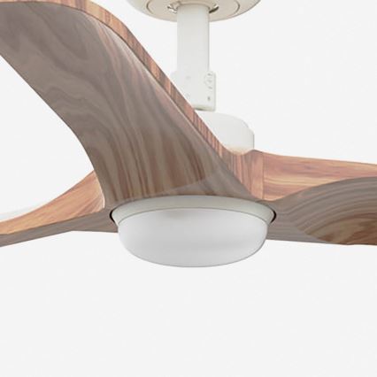 FARO 33805WT-1TW - LED Dimmable ceiling fan HEYWOOD S LED/10W/230V 2700/4000/6000K wood/white d. 90 cm Wi-Fi Tuya + remote control
