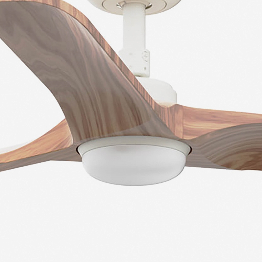 FARO 33805WT-1TW - LED Dimmable ceiling fan HEYWOOD S LED/10W/230V 2700/4000/6000K wood/white d. 90 cm Wi-Fi Tuya + remote control