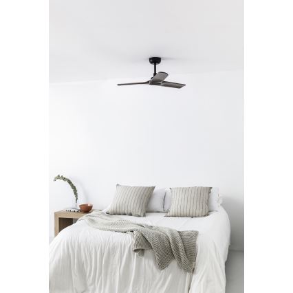 FARO 33806WT - Ceiling fan HEYWOOD S wood/black d. 90 cm Wi-Fi Tuya + remote control
