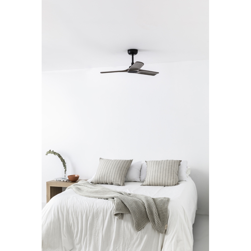 FARO 33806WT - Ceiling fan HEYWOOD S wood/black d. 90 cm Wi-Fi Tuya + remote control