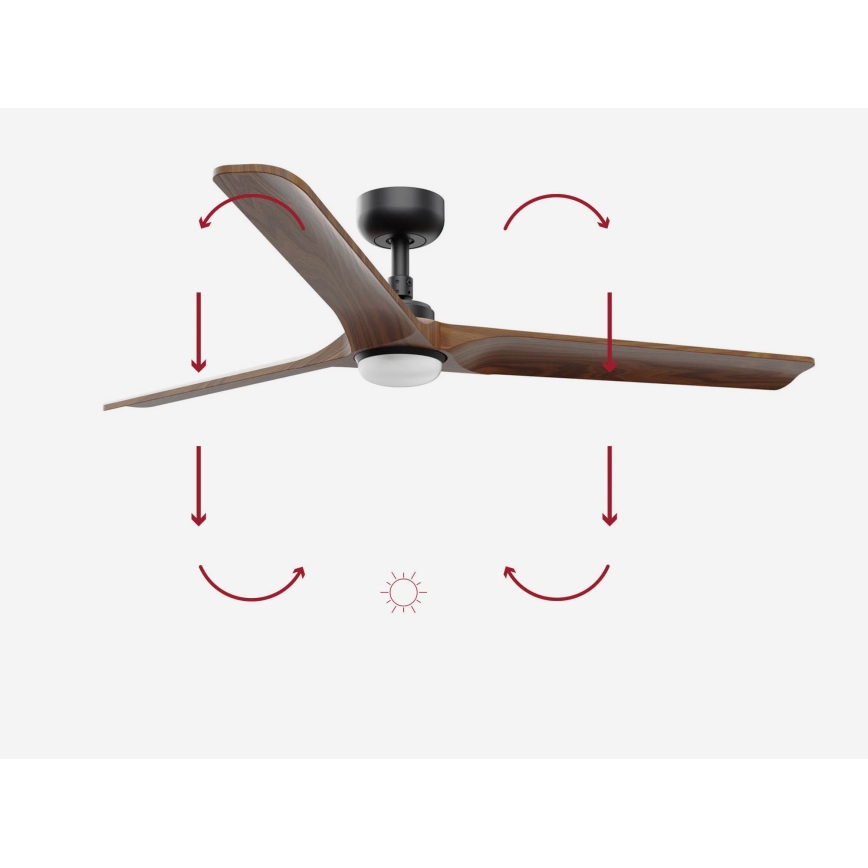 FARO 33809-1TW - HEYWOOD LED Dimmable Fan LED/10W/230V 2700/3000/4000K Ø 132 cm + Remote Control