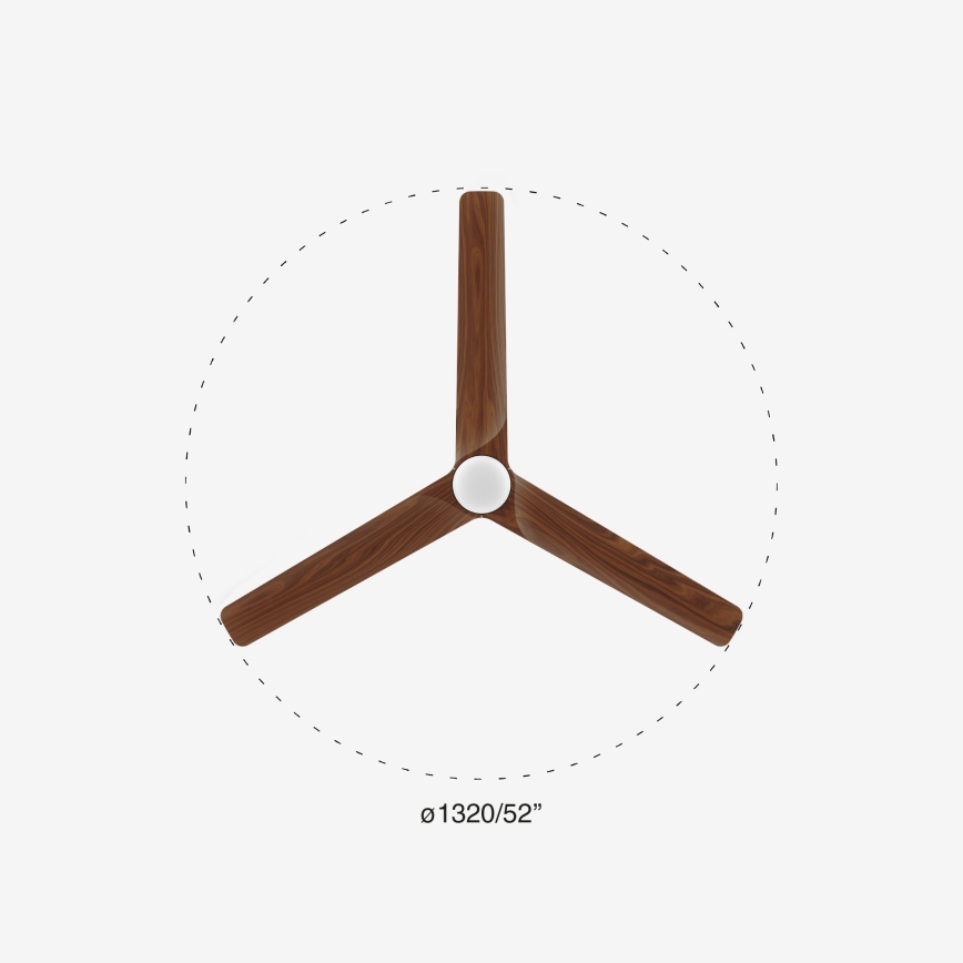 FARO 33809-1TW - HEYWOOD LED Dimmable Fan LED/10W/230V 2700/3000/4000K Ø 132 cm + Remote Control