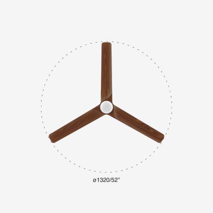 FARO 33809-1TW - LED Dimmable fan HEYWOOD LED/10W/230V 2700/4000/6500K d. 132 cm + remote control