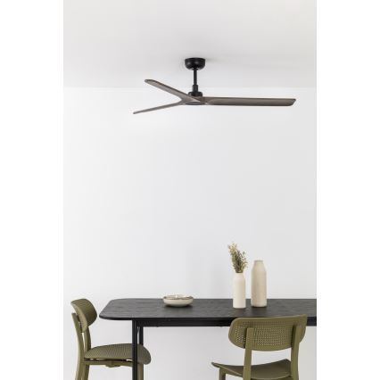 FARO 33809WT - Ceiling fan HEYWOOD L wood/black d. 132 cm Wi-Fi Tuya + remote control