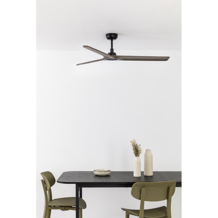 FARO 33809WT - Ceiling fan HEYWOOD L wood/black d. 132 cm Wi-Fi Tuya + remote control