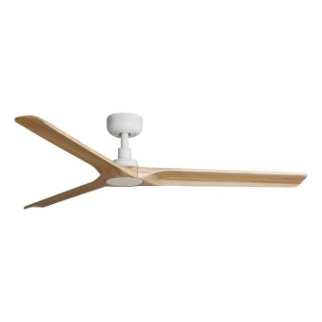 FARO 33810WT - Ceiling fan HEYWOOD L wood/white d. 132 cm Wi-Fi Tuya + remote control